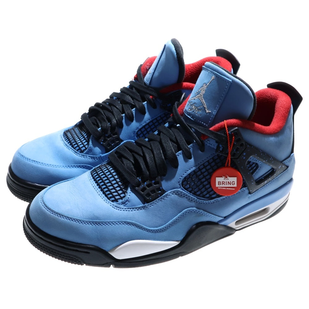 NIKE(ナイキ) ×TRAVIS SCOTT AIR JORDAN 4 トラヴィススコット エアジョーダン4 レトロ カクタスジャック ハイカットスニーカー ブルー US11/29.0cm 308497-406