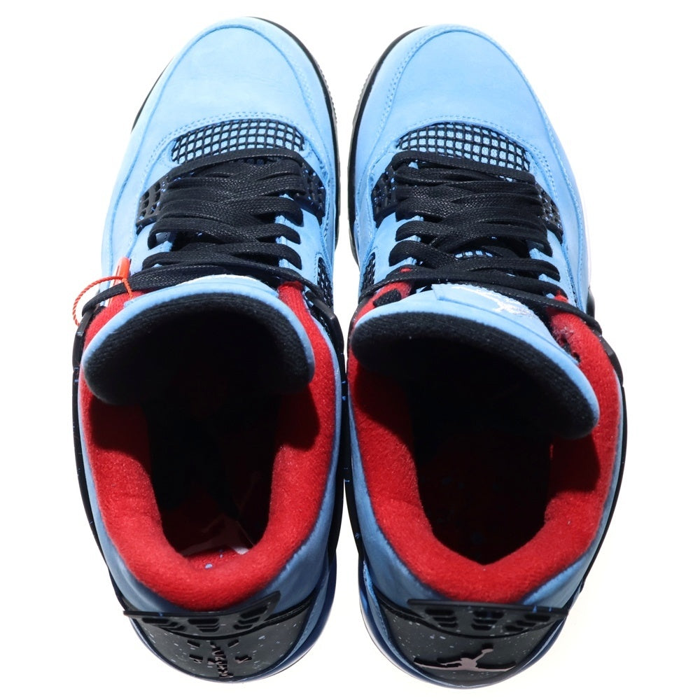 NIKE(ナイキ) ×TRAVIS SCOTT AIR JORDAN 4 トラヴィススコット エアジョーダン4 レトロ カクタスジャック ハイカットスニーカー ブルー US11/29.0cm 308497-406