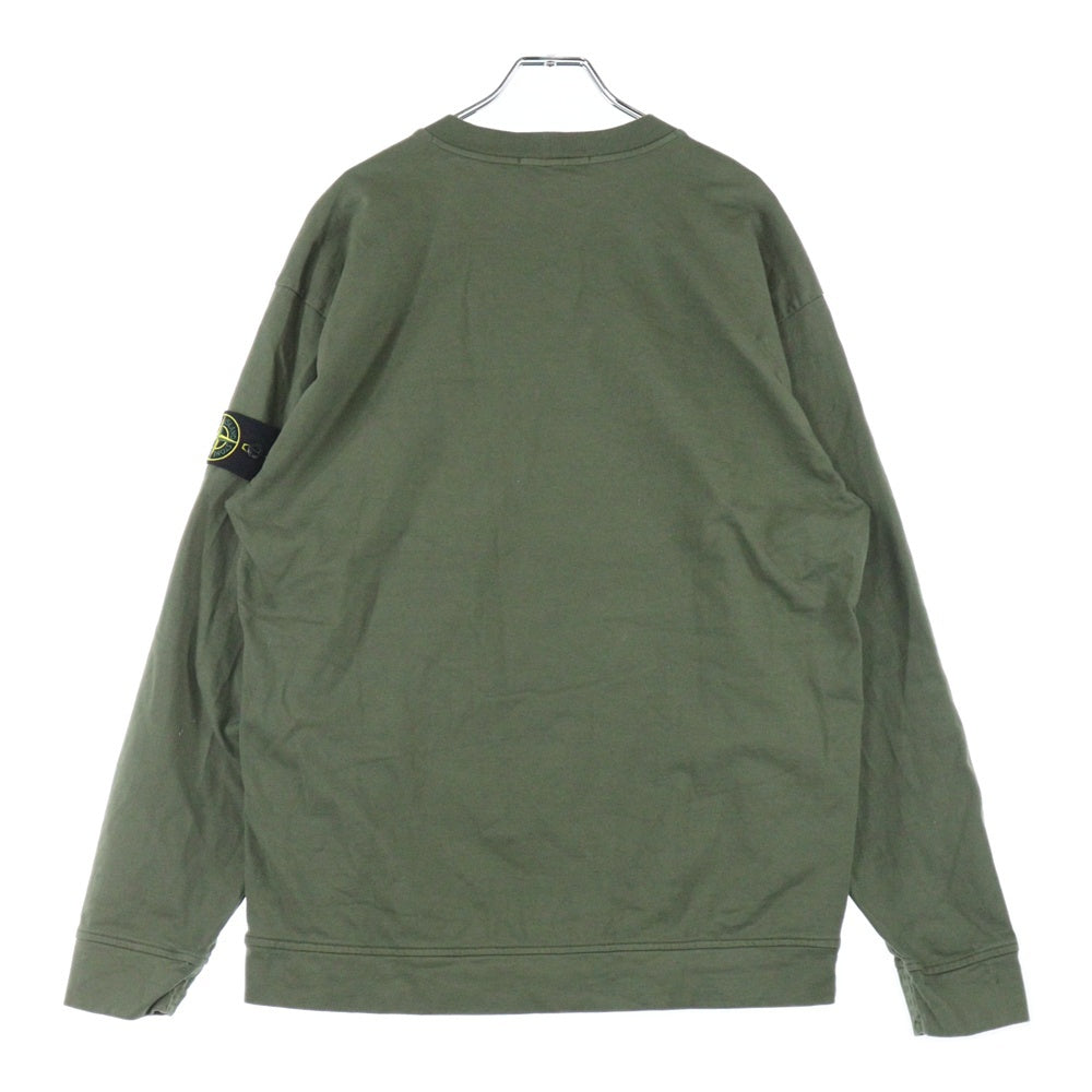 STONE ISLAND(ストーンアイランド) ガーメントダイ アームロゴワッペン ロングスリーブカットソー 長袖Tシャツ 811563750 カーキ