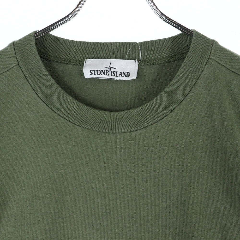 STONE ISLAND(ストーンアイランド) ガーメントダイ アームロゴワッペン ロングスリーブカットソー 長袖Tシャツ 811563750 カーキ