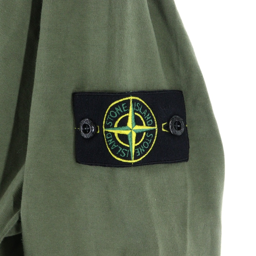 STONE ISLAND(ストーンアイランド) ガーメントダイ アームロゴワッペン ロングスリーブカットソー 長袖Tシャツ 811563750 カーキ