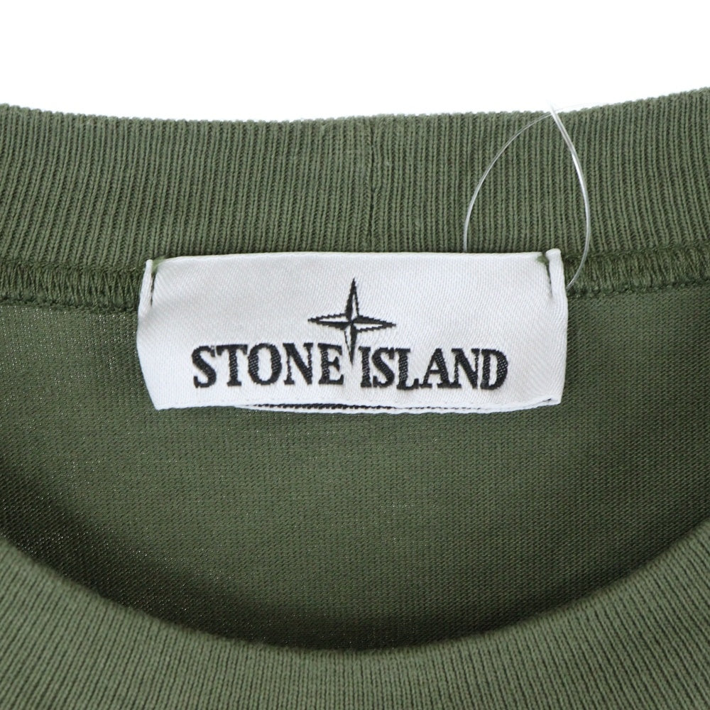 STONE ISLAND(ストーンアイランド) ガーメントダイ アームロゴワッペン ロングスリーブカットソー 長袖Tシャツ 811563750 カーキ
