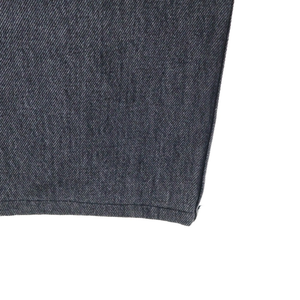 DAIRIKU(ダイリク) 19SS ロゴパッチ付き ボタンフライ ストレートデニムパンツ ブラック