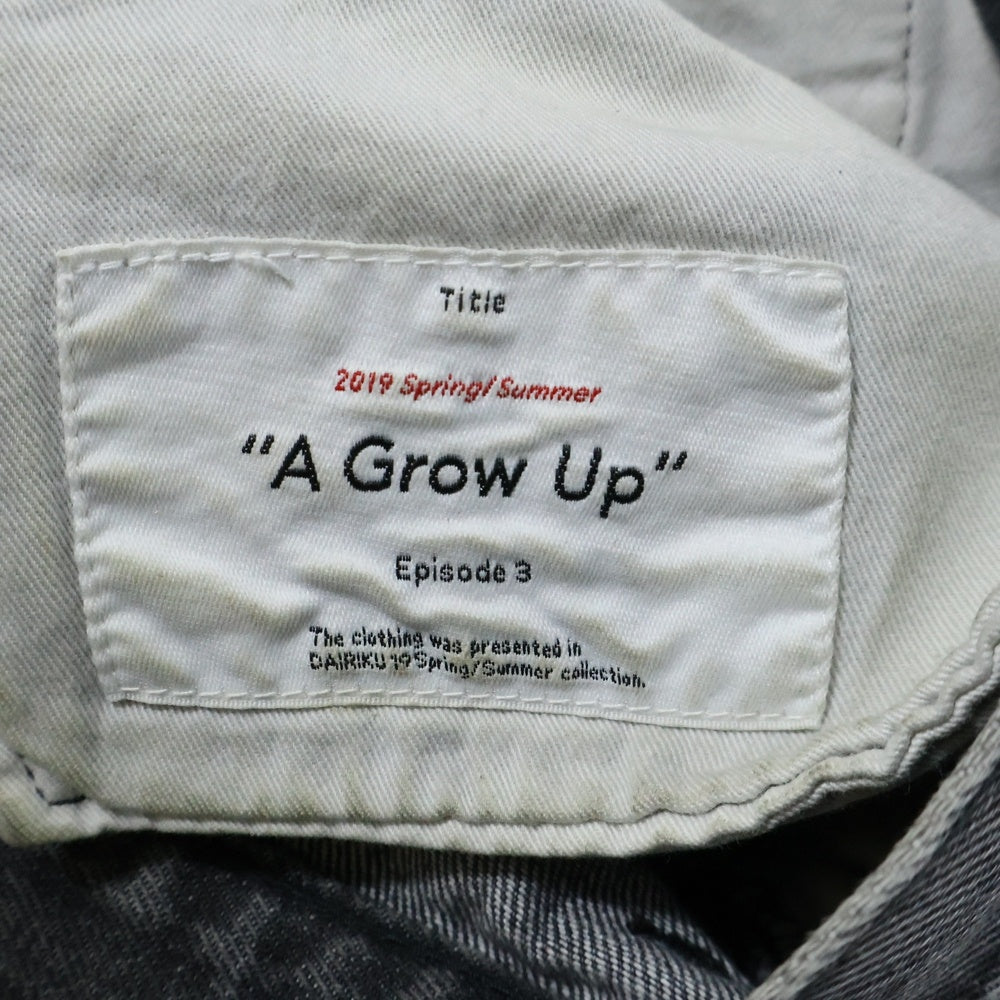 DAIRIKU(ダイリク) 19SS ロゴパッチ付き ボタンフライ ストレートデニムパンツ ブラック