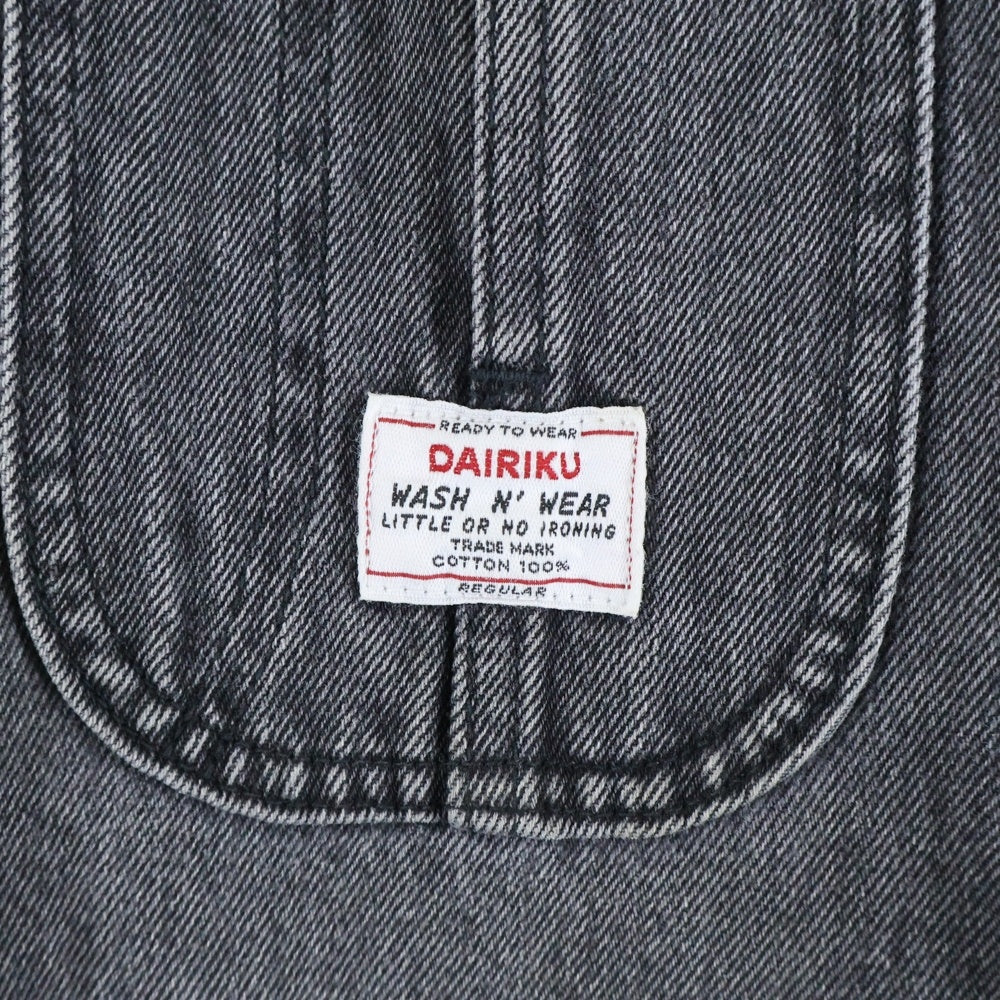 DAIRIKU(ダイリク) 19SS VINTAGE COVER ALL ヴィンテージカバーオール フロントボタン デニムカバーオール ブラック