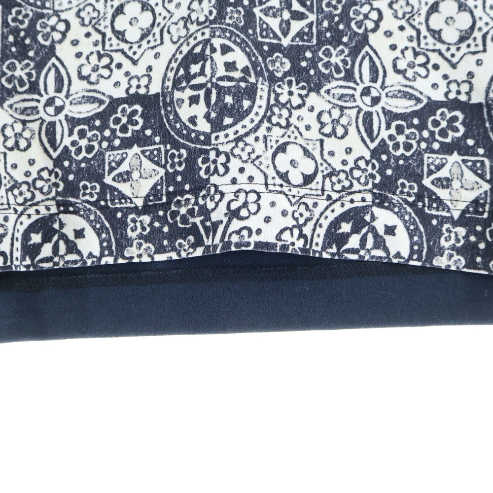LOUIS VUITTON(ルイヴィトン) モノグラムデザイン ツートーン クルーネック 半袖Tシャツ カットソー ネイビー/ホワイト FATS07Q1R