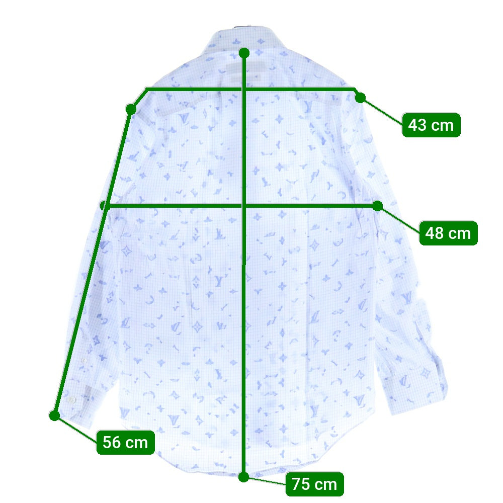 LOUIS VUITTON(ルイヴィトン) 19AW モノグラムデザイン 長袖シャツ ロングスリーブ ホワイト RM192Q OSF HHS41W