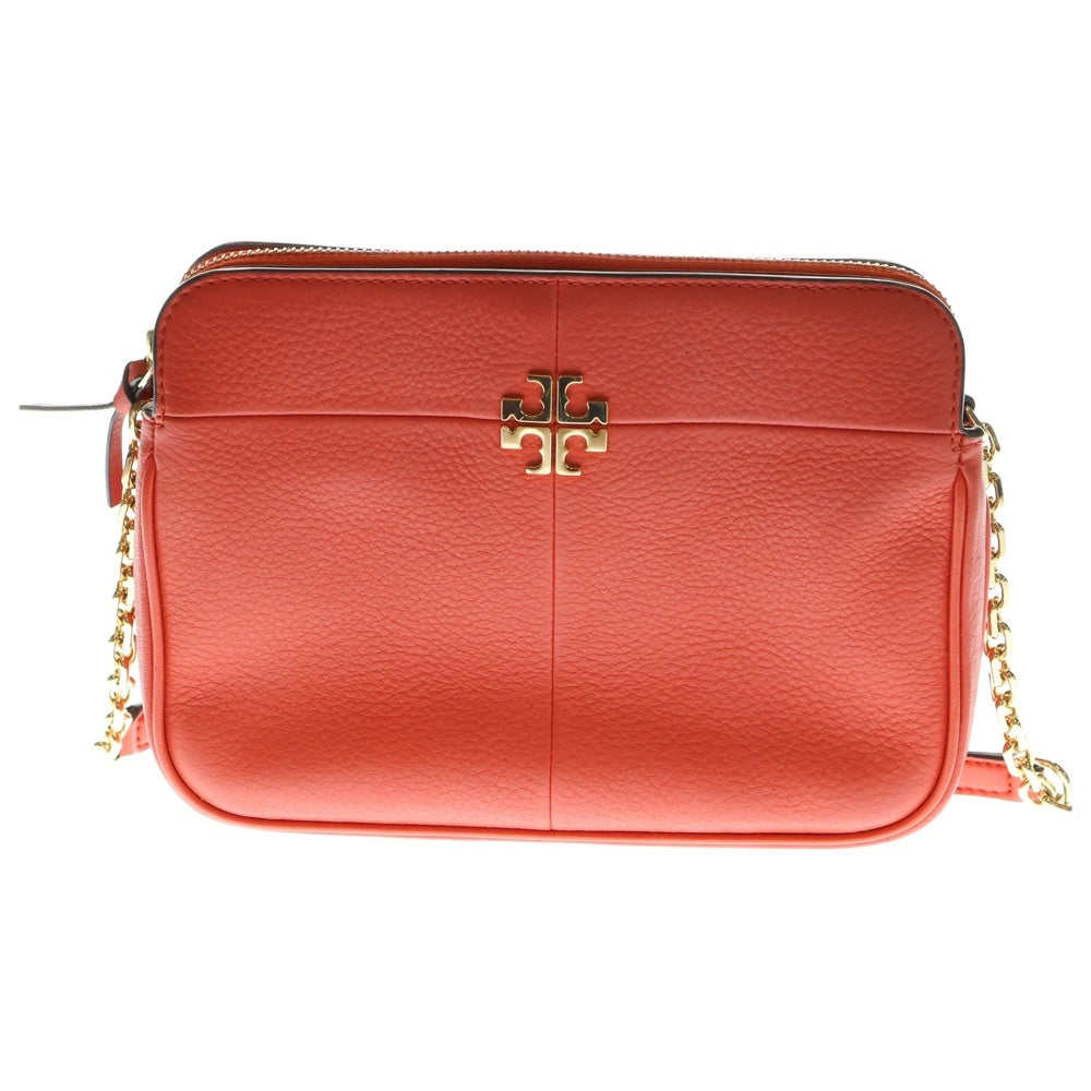 TORY BURCH(トリー バーチ) Tロゴ レザー チェーン ショルダーバッグ レッド レディース