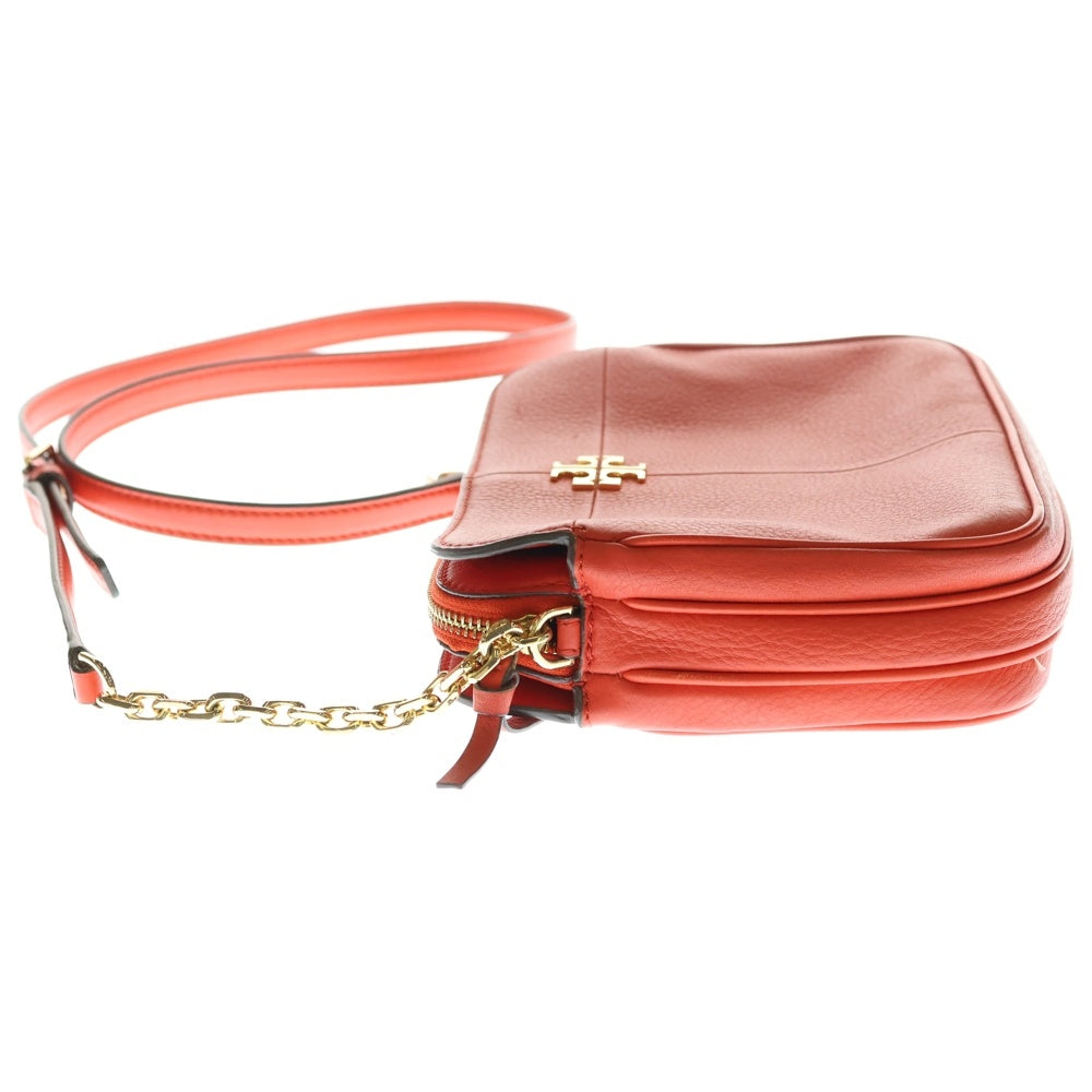TORY BURCH(トリー バーチ) Tロゴ レザー チェーン ショルダーバッグ レッド レディース