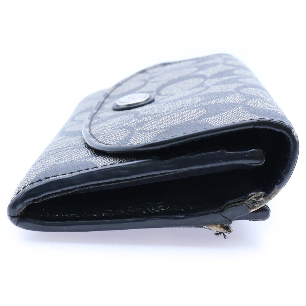 COACH(コーチ) シグネチャーロゴ キャンバス 長財布 ロングウォレット グレー/ブラック