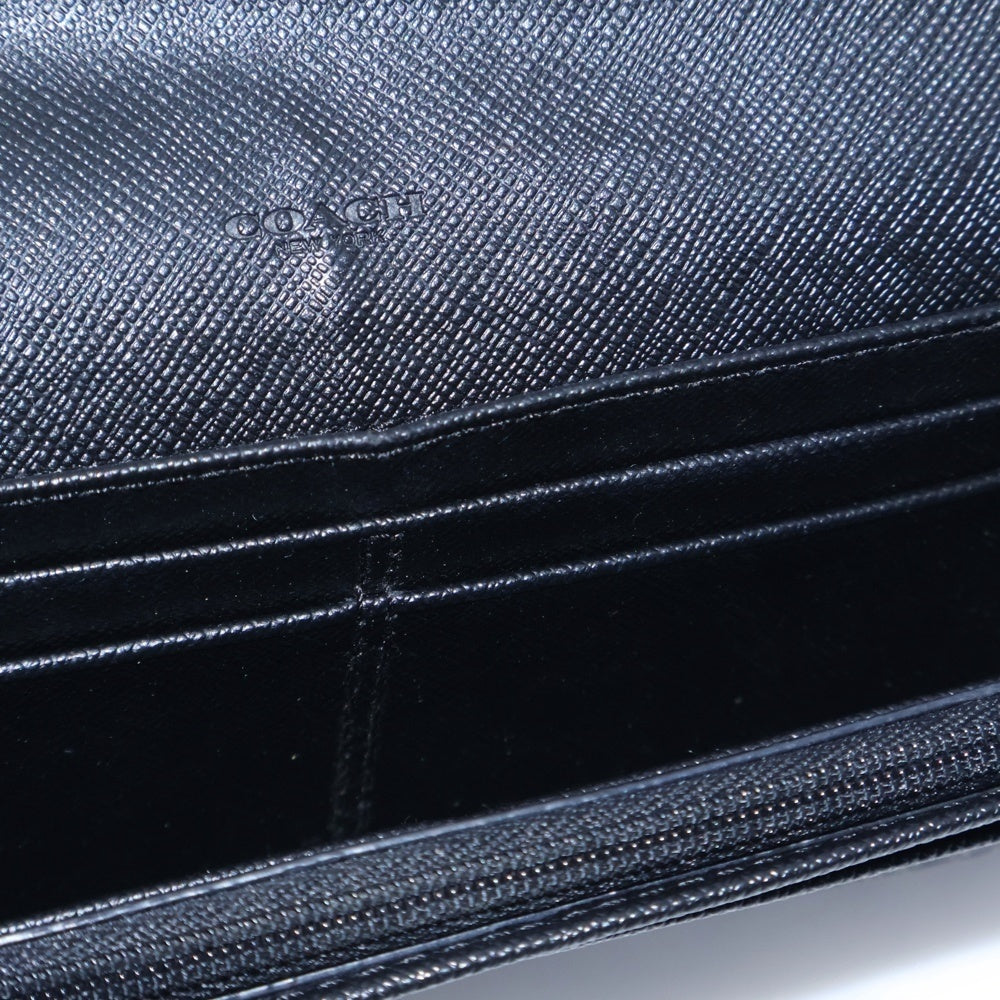 COACH(コーチ) シグネチャーロゴ キャンバス 長財布 ロングウォレット グレー/ブラック