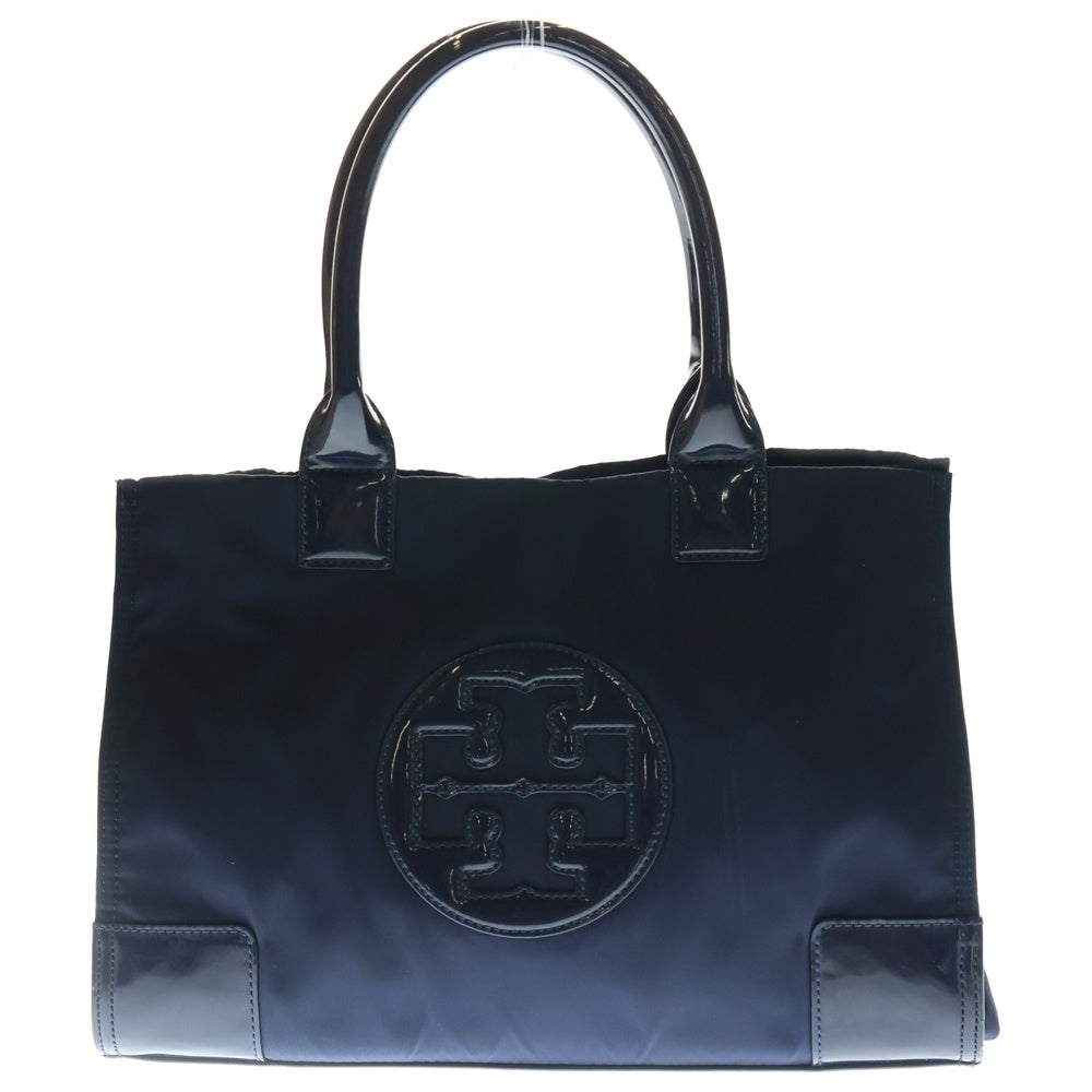 TORY BURCH(トリー バーチ) ナイロン エナメル切替 ハンドバッグ ネイビー レディース