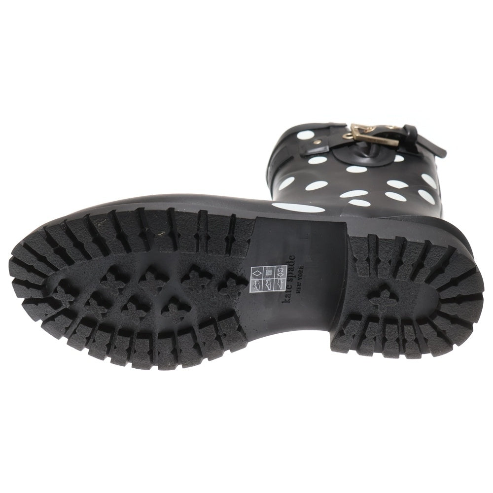 Kate Spade(ケイトスペード) Carina ドット柄 ハイカットレインブーツ ブラック US6B/23.0cm KB732 P5R