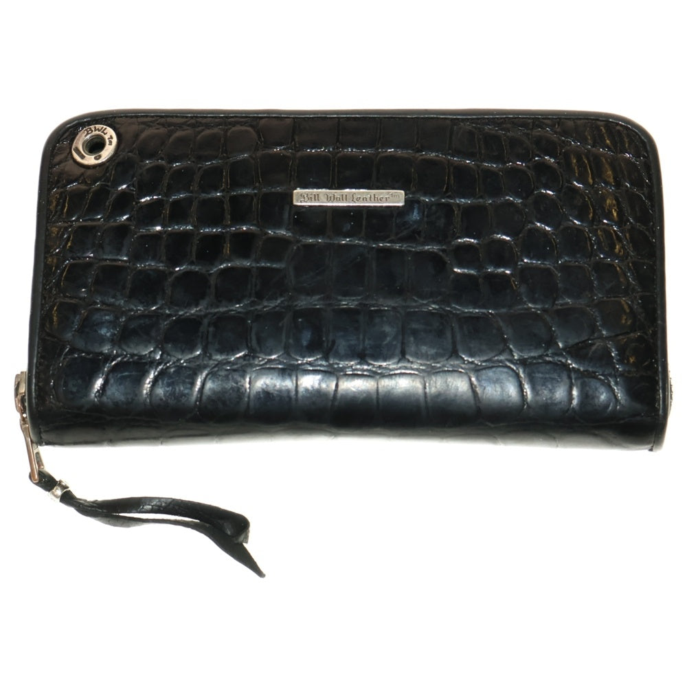 Bill Wall Leather/BWL(ビルウォールレザー) ZIPPER WALLET クロコダイル レザーラウンドウォレット 長財布 ブラック