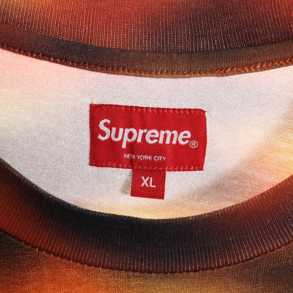 SUPREME(シュプリーム) 23SS Small Box Tee Flames スモールボックスロゴ フレイム柄 クルーネック 半袖Tシャツ カットソー レッド/イエロー