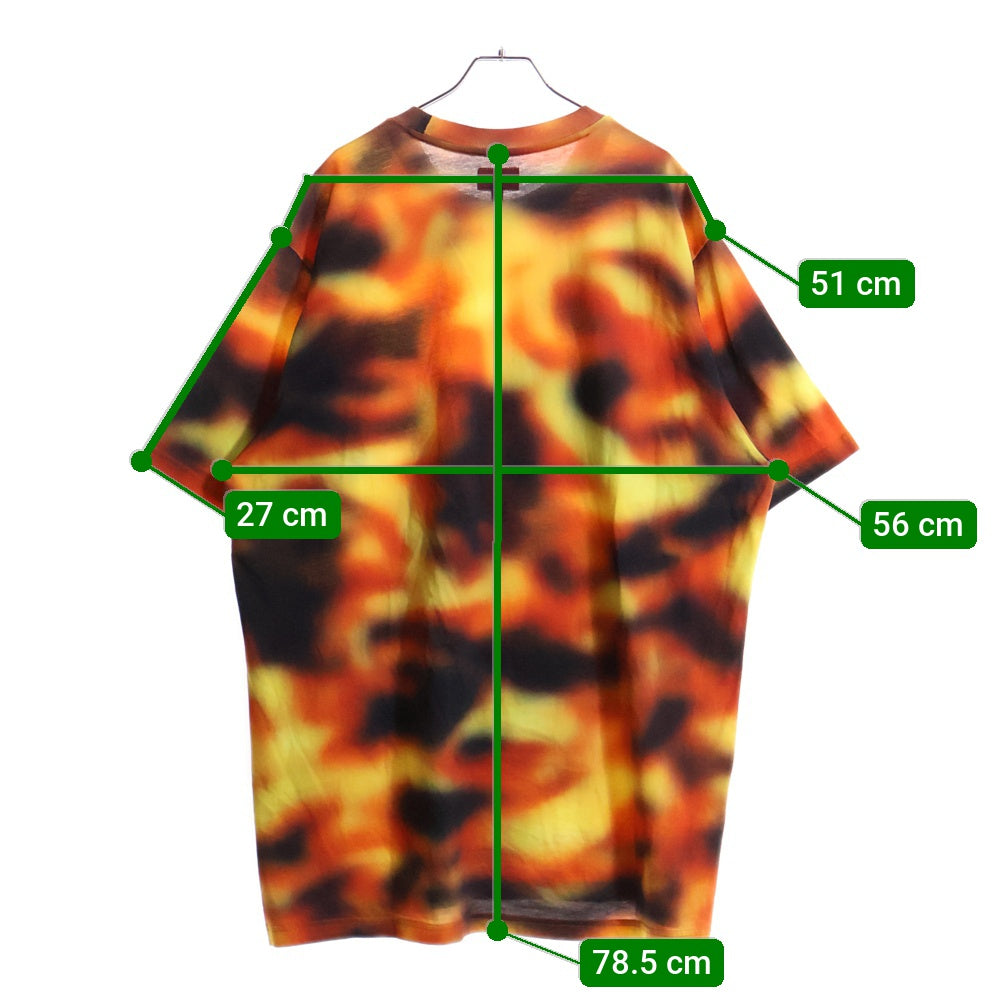SUPREME(シュプリーム) 23SS Small Box Tee Flames スモールボックスロゴ フレイム柄 クルーネック 半袖Tシャツ カットソー レッド/イエロー