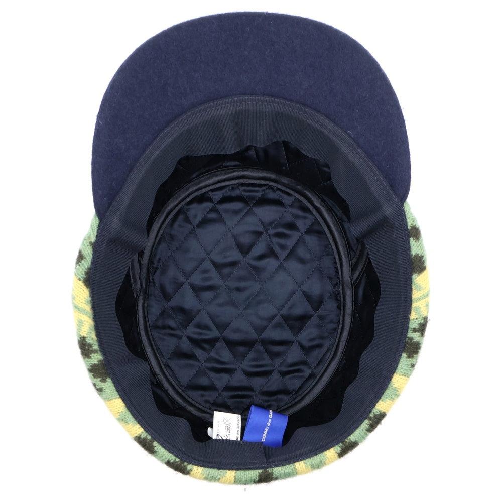 [新品未使用]COMME des GARÇONS SHIRT ウール 帽子 COMME des GARCONS SHIRT(コムデギャルソンシャツ) ニット切替 ウール