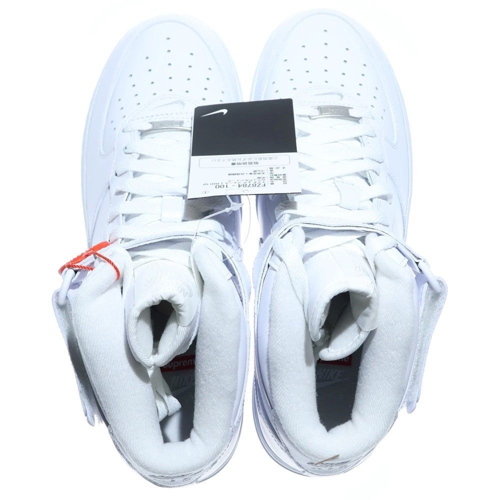 NIKE(ナイキ) ×SUPREME AIR FORCE 1 MID シュプリーム エアフォース 1 ミッドカットスニーカー ホワイト US9.5/27.5cm FZ8784-100