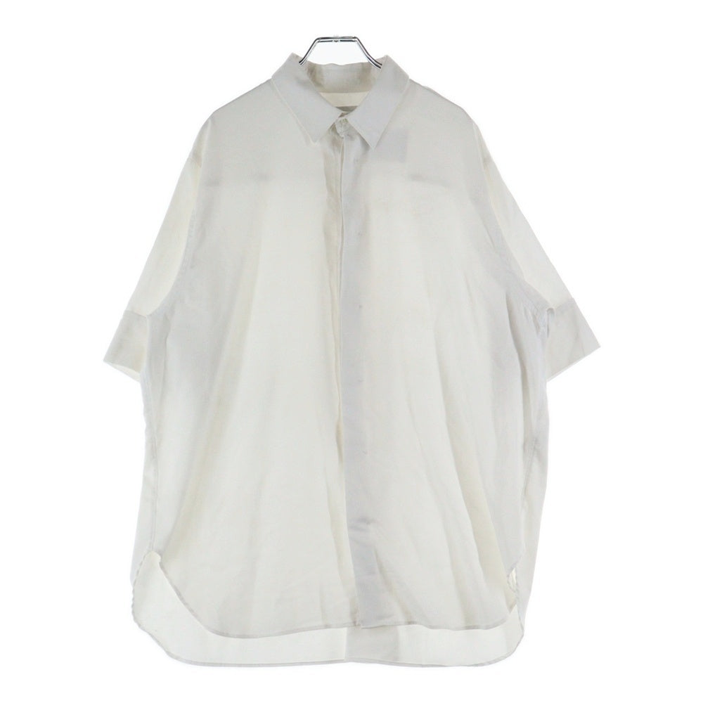 Lui's(ルイス) フロントボタン レーヨン 半袖 シャツ LUZ2031304A0004 ホワイト