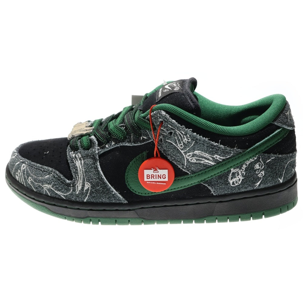 NIKE SB(ナイキエスビー) ×THERE SKATEBOARDS DUNK LOW PRO ゼアスケートボード ダンク アンスラサイト ローカットスニーカー グレー/グリーン US9.5/27.5cm HF7743-001