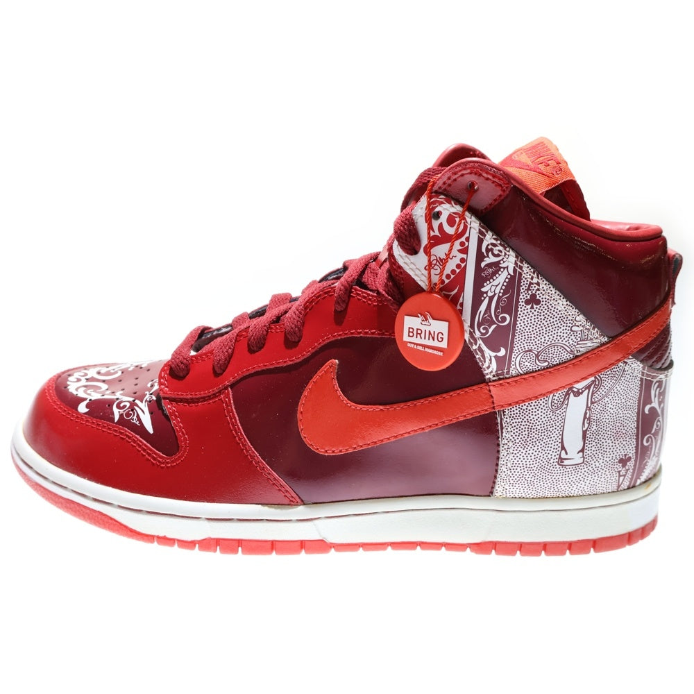 NIKE(ナイキ) 【観賞用】DUNK HIGH PRM DONTRELLE 313599-681 ダンクハイ ハイカットスニーカー シューズ レッド/ホワイト US10/28.0cm
