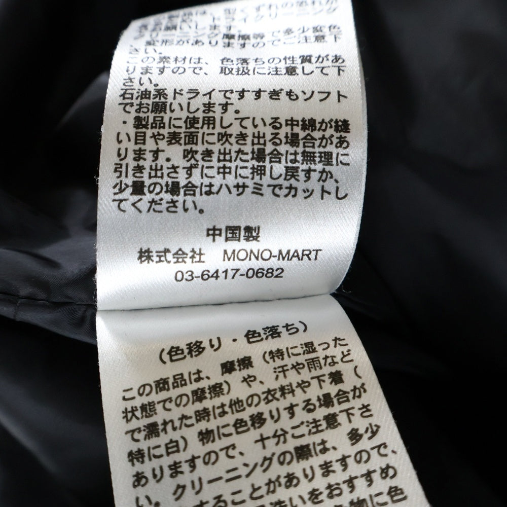 NO BRAND(ノーブランド) WYM LINDAM MINIMAL HEAT FIBER PADDED JACKET jk-459 ジップアップパデッドジャケット ブラック