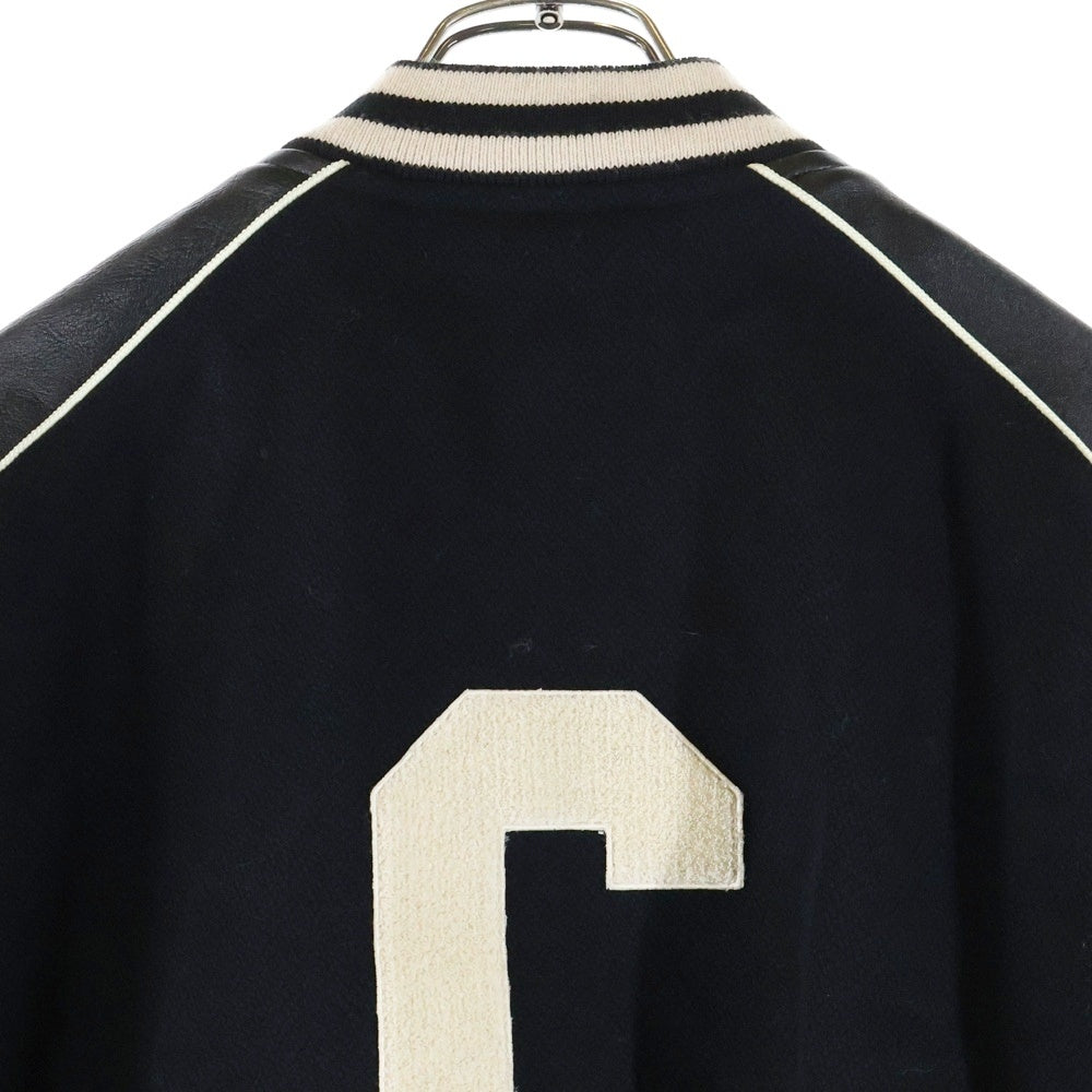 CELINE(セリーヌ) 22SS Classic Wool Teddy Jacket Cワッペンロゴ クラシックウール テディジャケット ブラック 2V56D896C