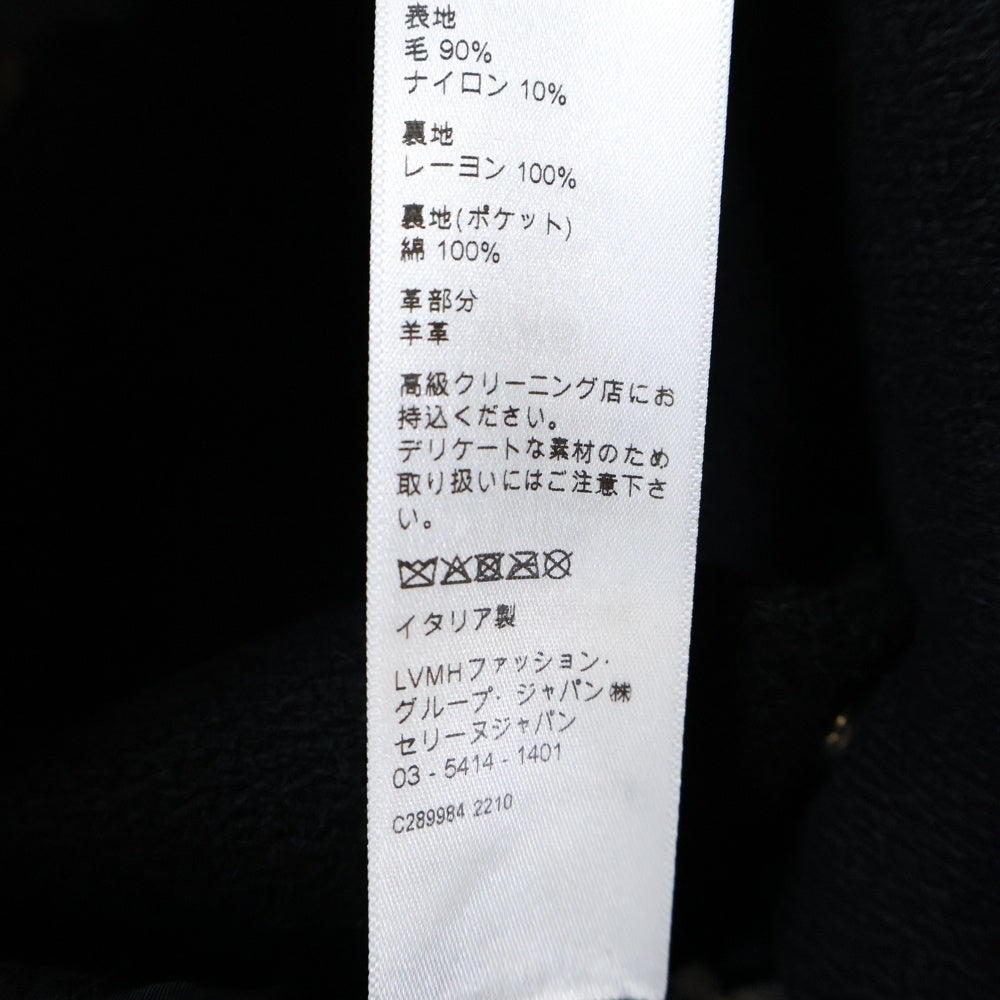 CELINE(セリーヌ) 22SS Classic Wool Teddy Jacket Cワッペンロゴ クラシックウール テディジャケット ブラック 2V56D896C