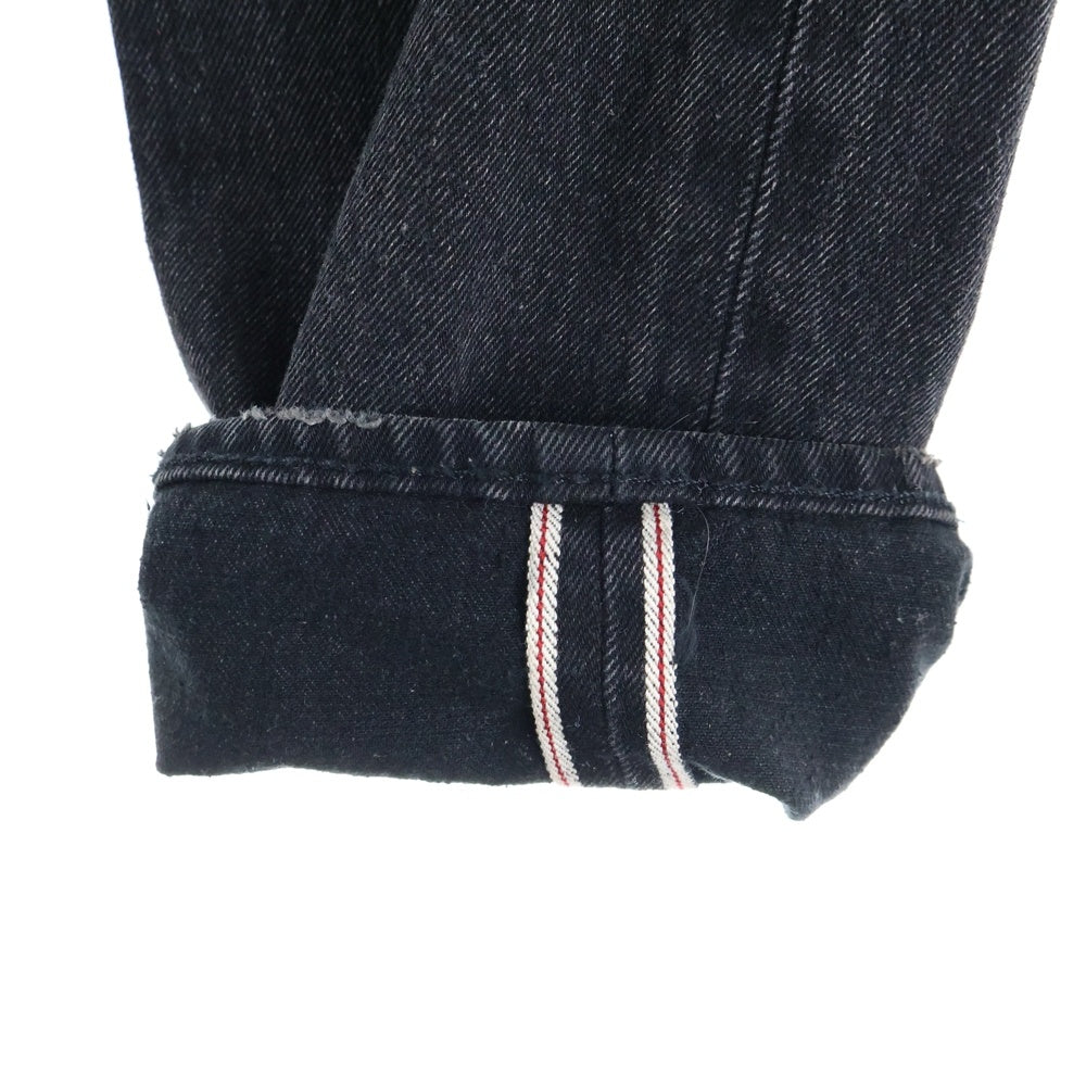 Levi's(リーバイス) 501 レザーパッチ ボタンフライ ストレートデニムパンツ インディゴブラック PC9-0022U-0000