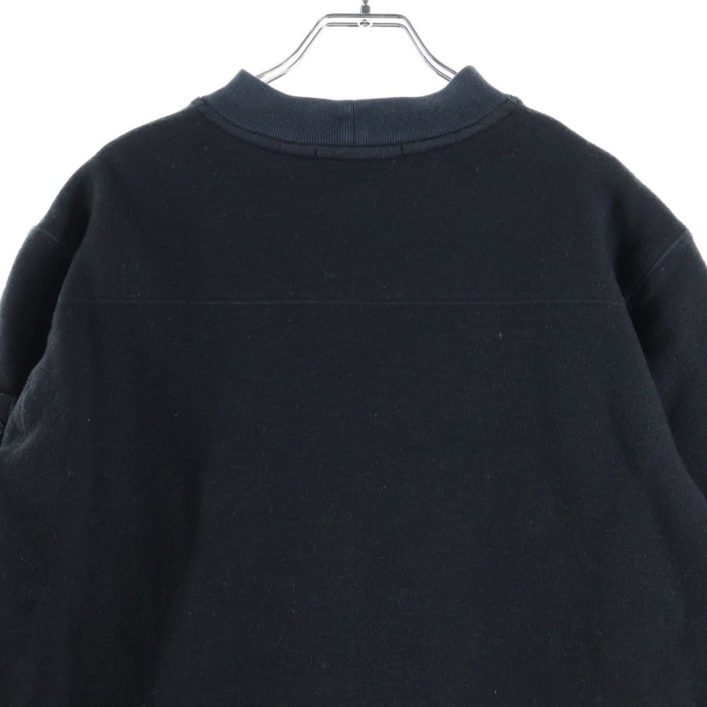 STONE ISLAND(ストーンアイランド) 23AW Sweatshirts ロゴワッペン付き ウール 長袖スウェット トレーナー ブラック 7915633F3