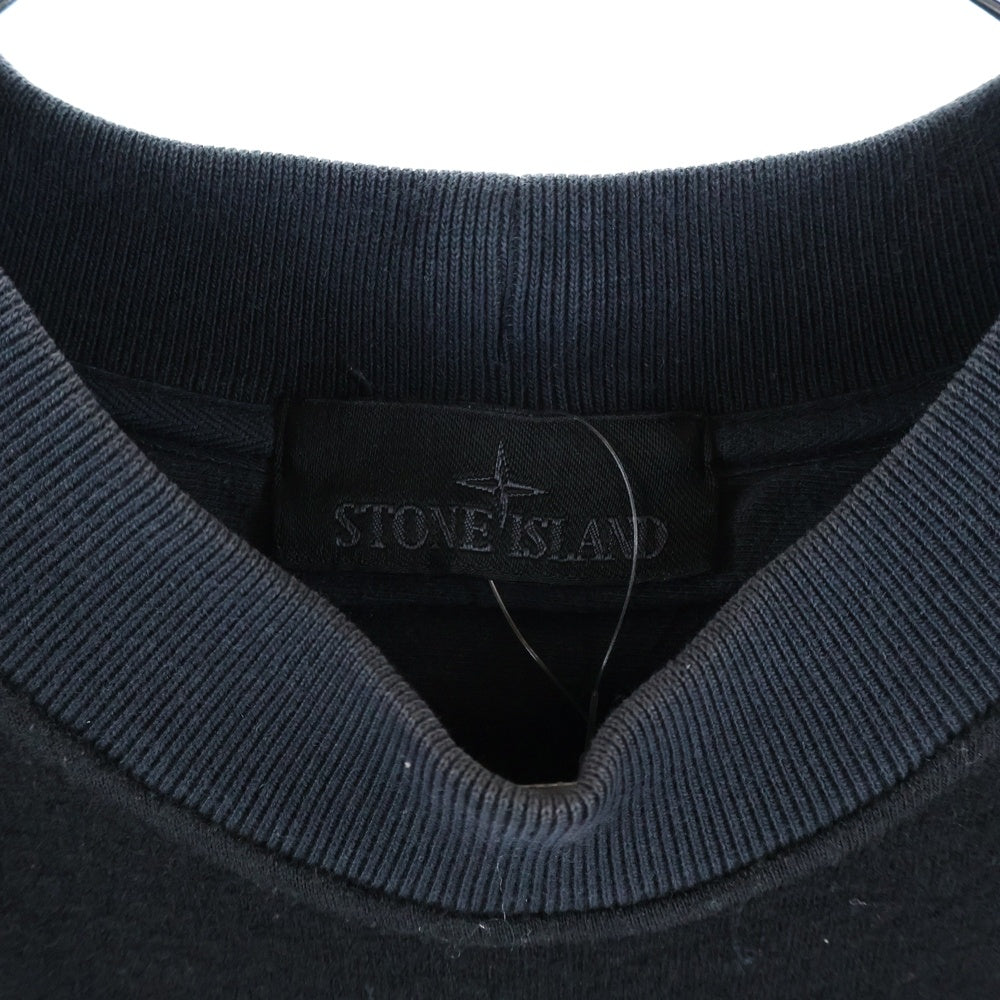 STONE ISLAND(ストーンアイランド) 23AW Sweatshirts ロゴワッペン付き ウール 長袖スウェット トレーナー ブラック 7915633F3