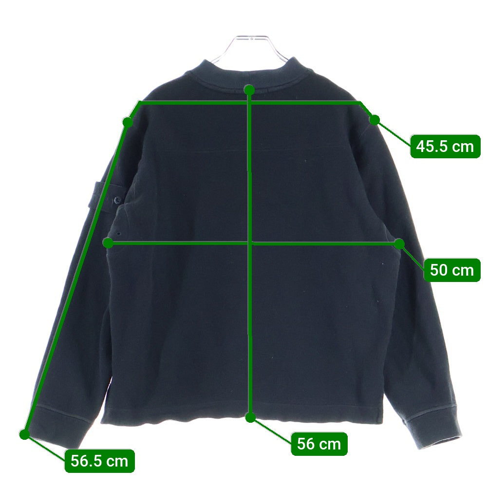 STONE ISLAND(ストーンアイランド) 23AW Sweatshirts ロゴワッペン付き ウール 長袖スウェット トレーナー ブラック 7915633F3