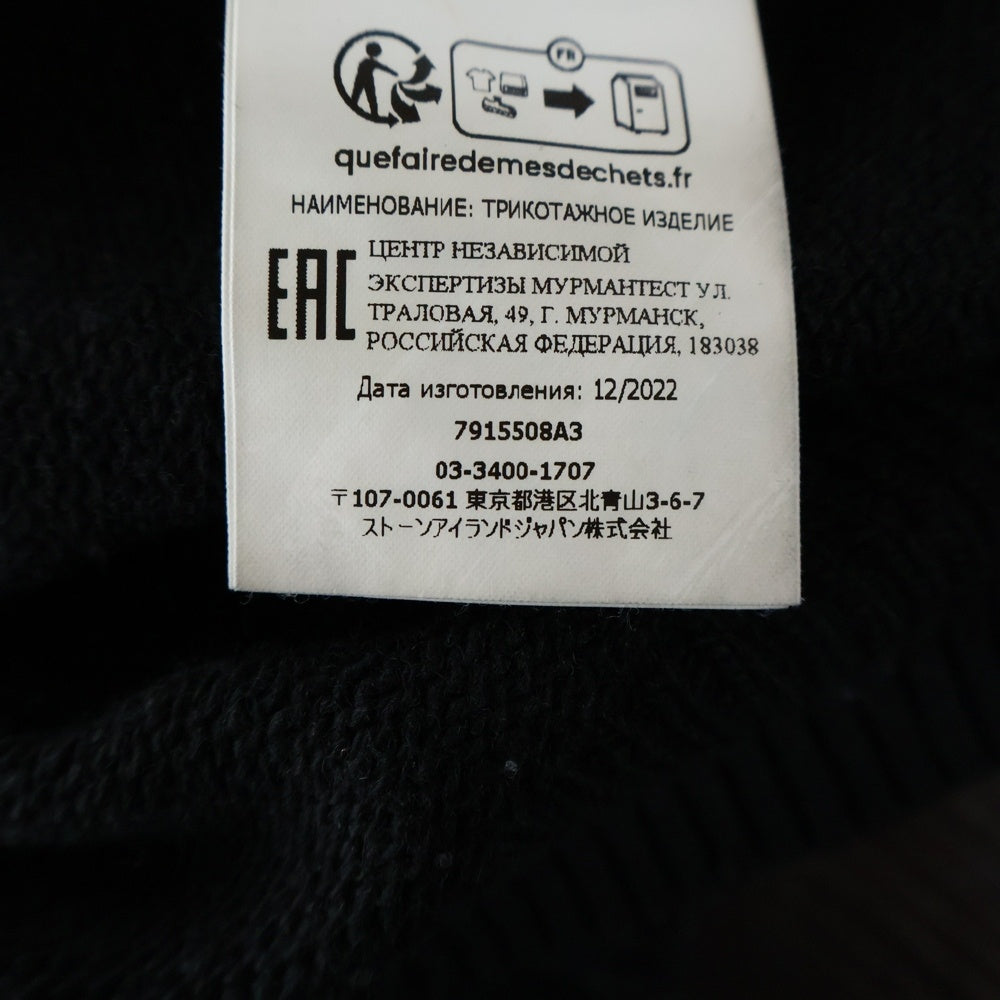 STONE ISLAND(ストーンアイランド) 23AW Knitwear クルーネック ウール 長袖ニットセーター ブラック 7915508A3