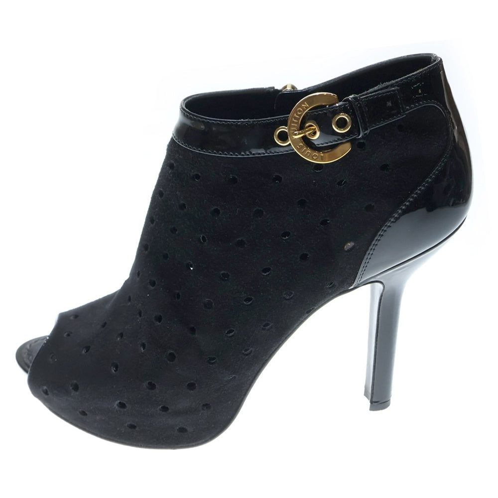 LOUIS VUITTON(ルイヴィトン) サイドジップアップ スエード ハイヒールパンプス NL-0150 ブーツ レディース 37 1/2 ブラック