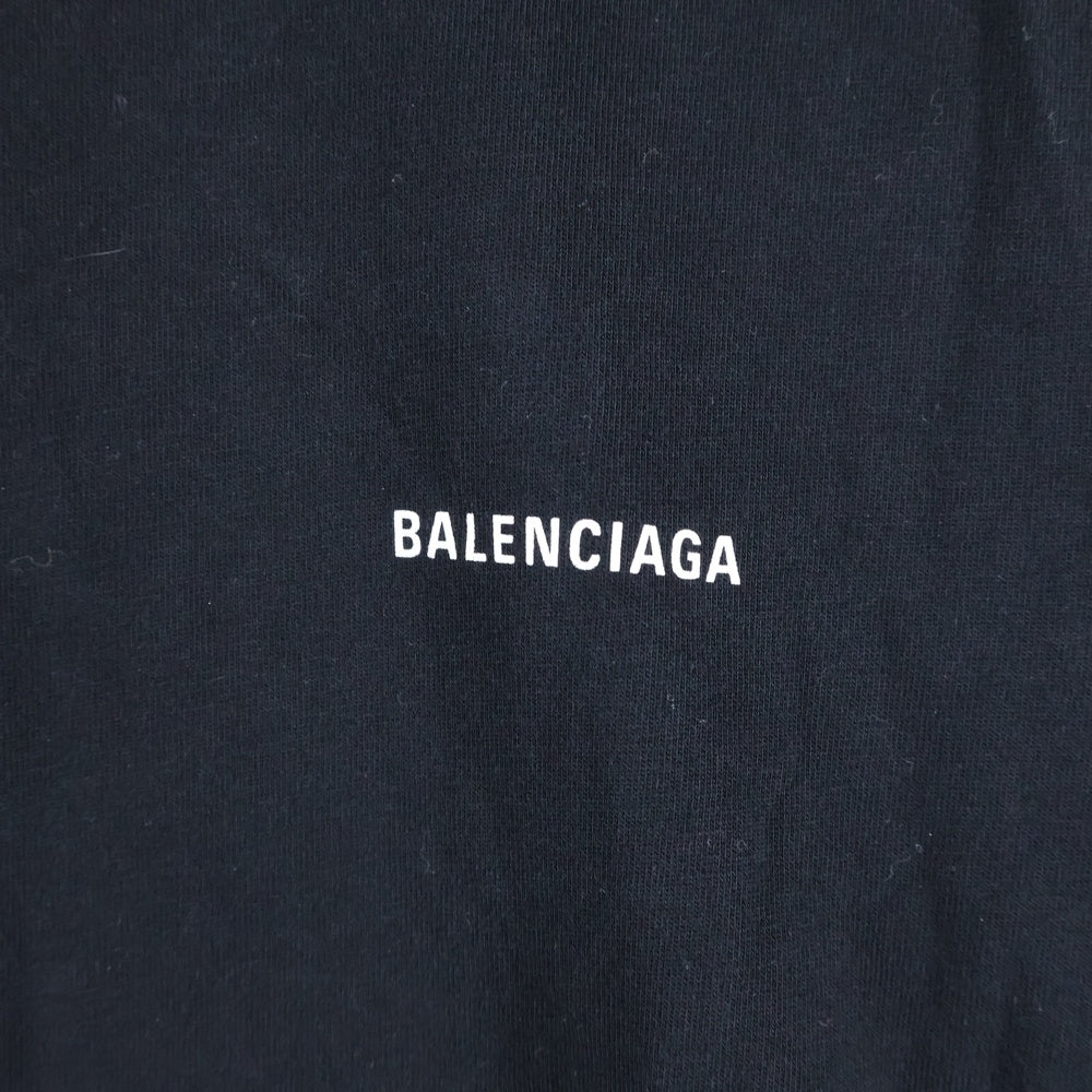 BALENCIAGA(バレンシアガ) フロント ロゴプリント 半袖Tシャツ カットソー 613968-TYK28 ブラック
