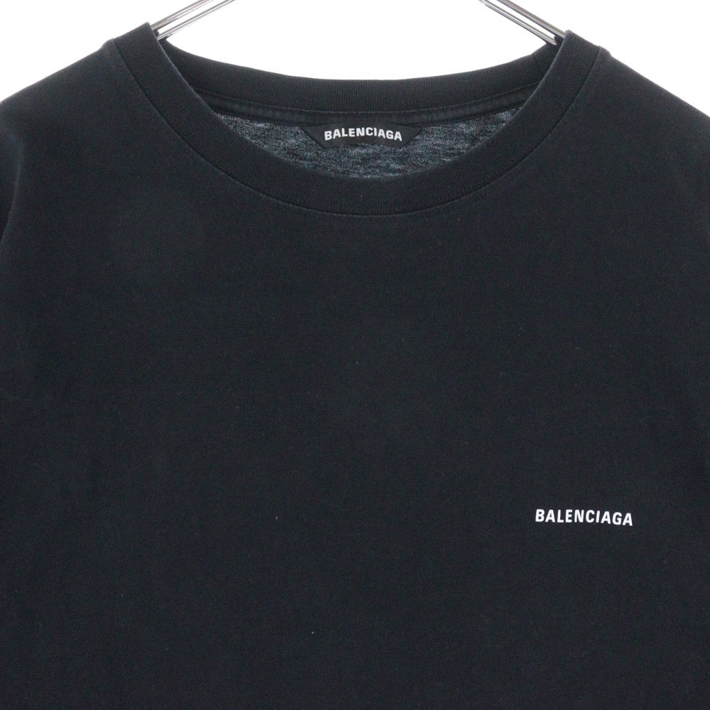 BALENCIAGA(バレンシアガ) フロント ロゴプリント 半袖Tシャツ カットソー 613968-TYK28 ブラック