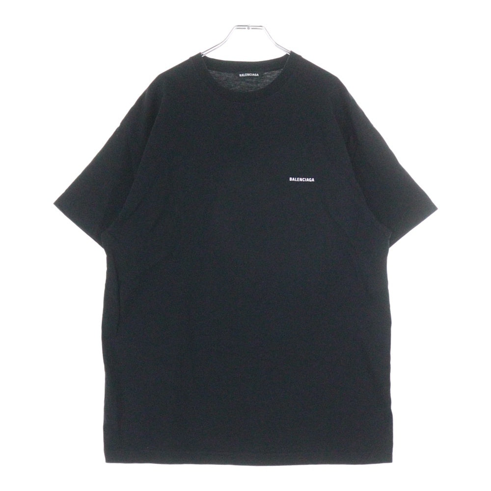 BALENCIAGA(バレンシアガ) フロント ロゴプリント 半袖Tシャツ カットソー 613968-TYK28 ブラック