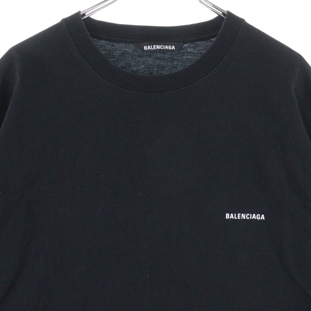 BALENCIAGA(バレンシアガ) フロント ロゴプリント 半袖Tシャツ カットソー 613968-TYK28 ブラック