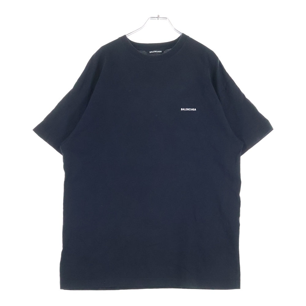 BALENCIAGA(バレンシアガ) フロント ロゴプリント 半袖Tシャツ カットソー 613968-TYK28 ブラック