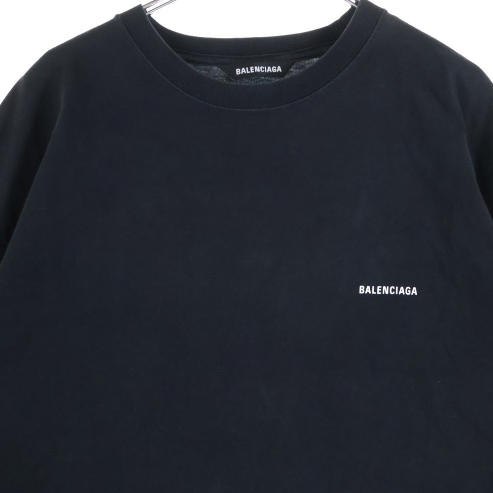 BALENCIAGA(バレンシアガ) フロント ロゴプリント 半袖Tシャツ カットソー 613968-TYK28 ブラック