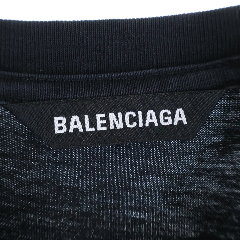 BALENCIAGA(バレンシアガ) フロント ロゴプリント 半袖Tシャツ カットソー 613968-TYK28 ブラック