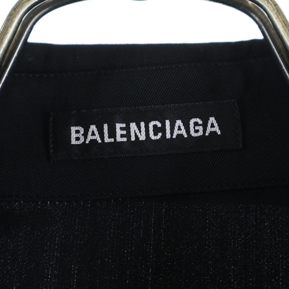 BALENCIAGA(バレンシアガ) 21SS フロントボタン レーヨン 開襟 長袖シャツ JP57-2021-978 ブラック