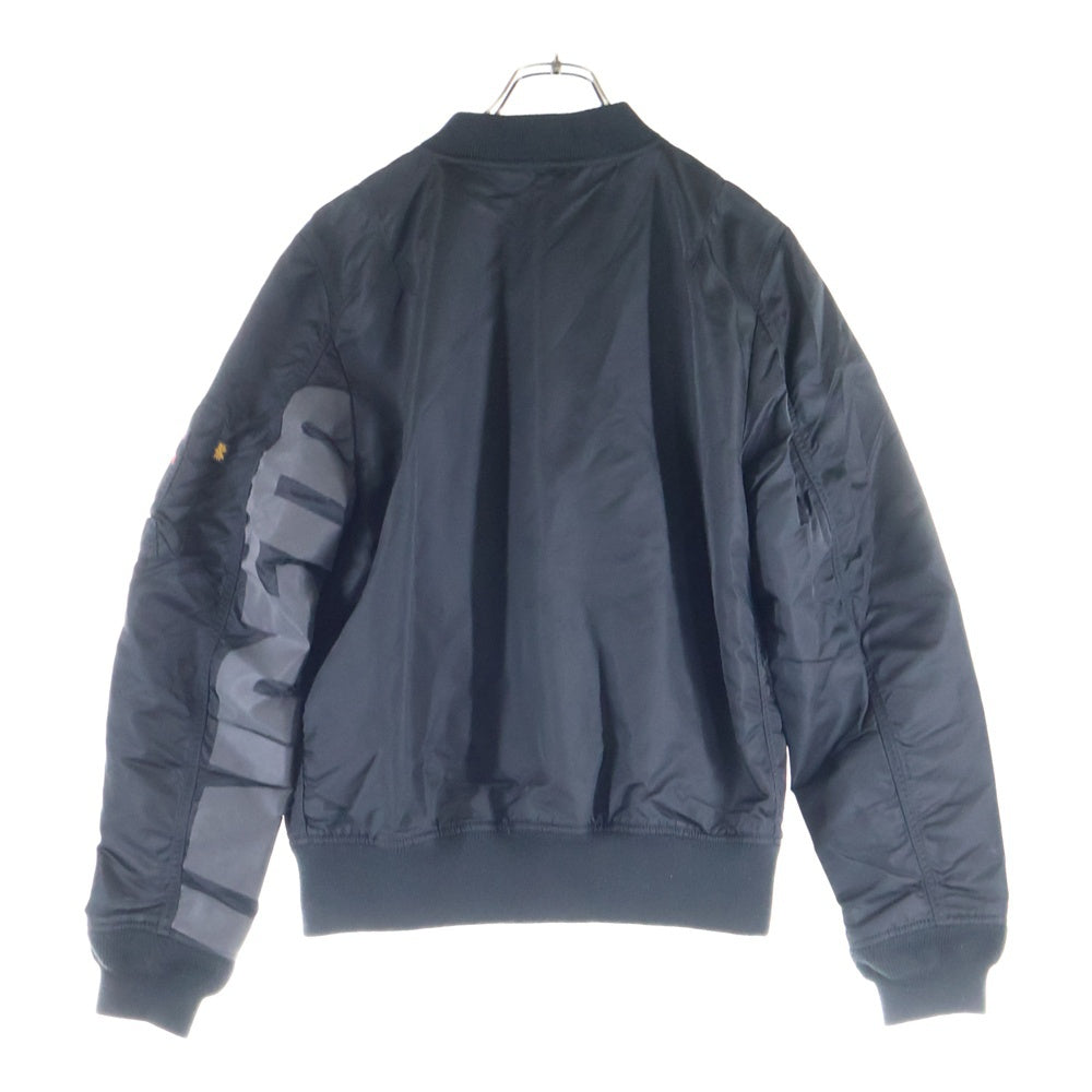 UNDEFEATED(アンディフィーテッド) ×ALPHA INDUSTRIES L-2B BOMBER JACKET アルファー アームロゴ 裏地メッシュ ボンバージャケット ブラック 184150106001