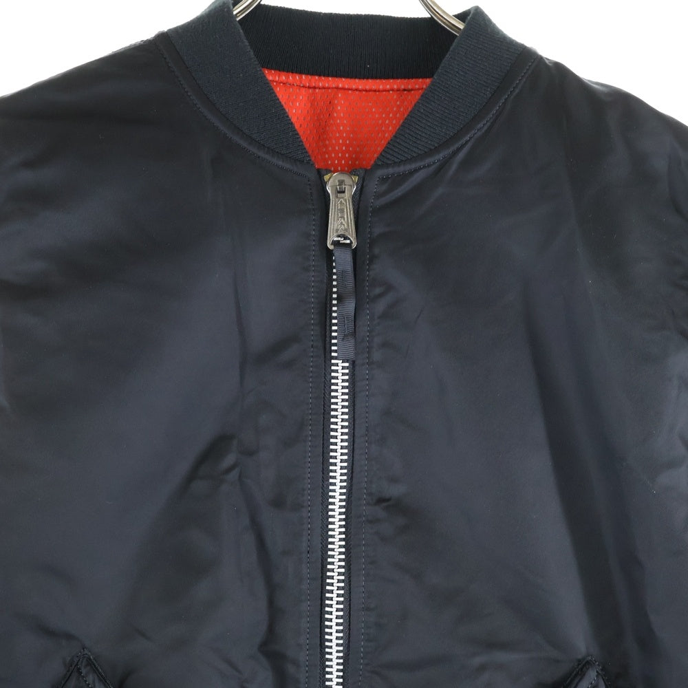 UNDEFEATED(アンディフィーテッド) ×ALPHA INDUSTRIES L-2B BOMBER JACKET アルファー アームロゴ 裏地メッシュ ボンバージャケット ブラック 184150106001