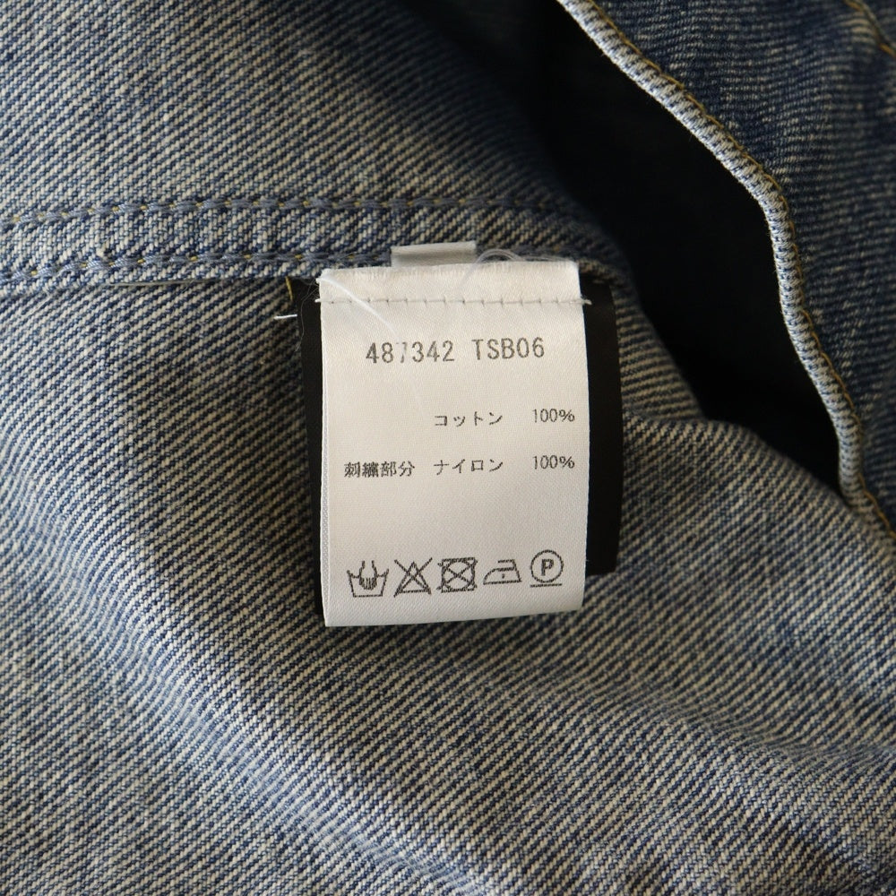 BALENCIAGA(バレンシアガ) ダメージ加工 バックキャンペーンロゴ刺繍 デニムジャケット 487342 TSB06 インディゴ