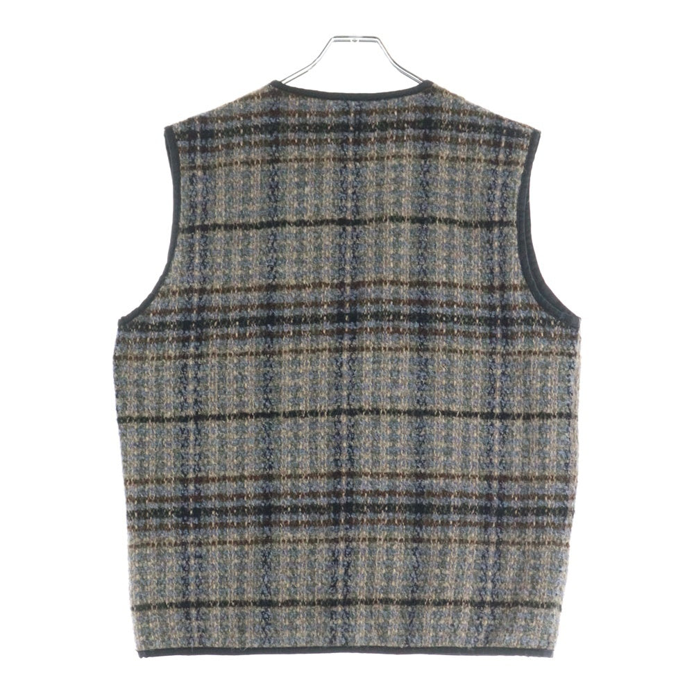 Needles(ニードルス) W.U. Piping Vest ジップアップ ツイード ウールベスト マルチカラー PU326