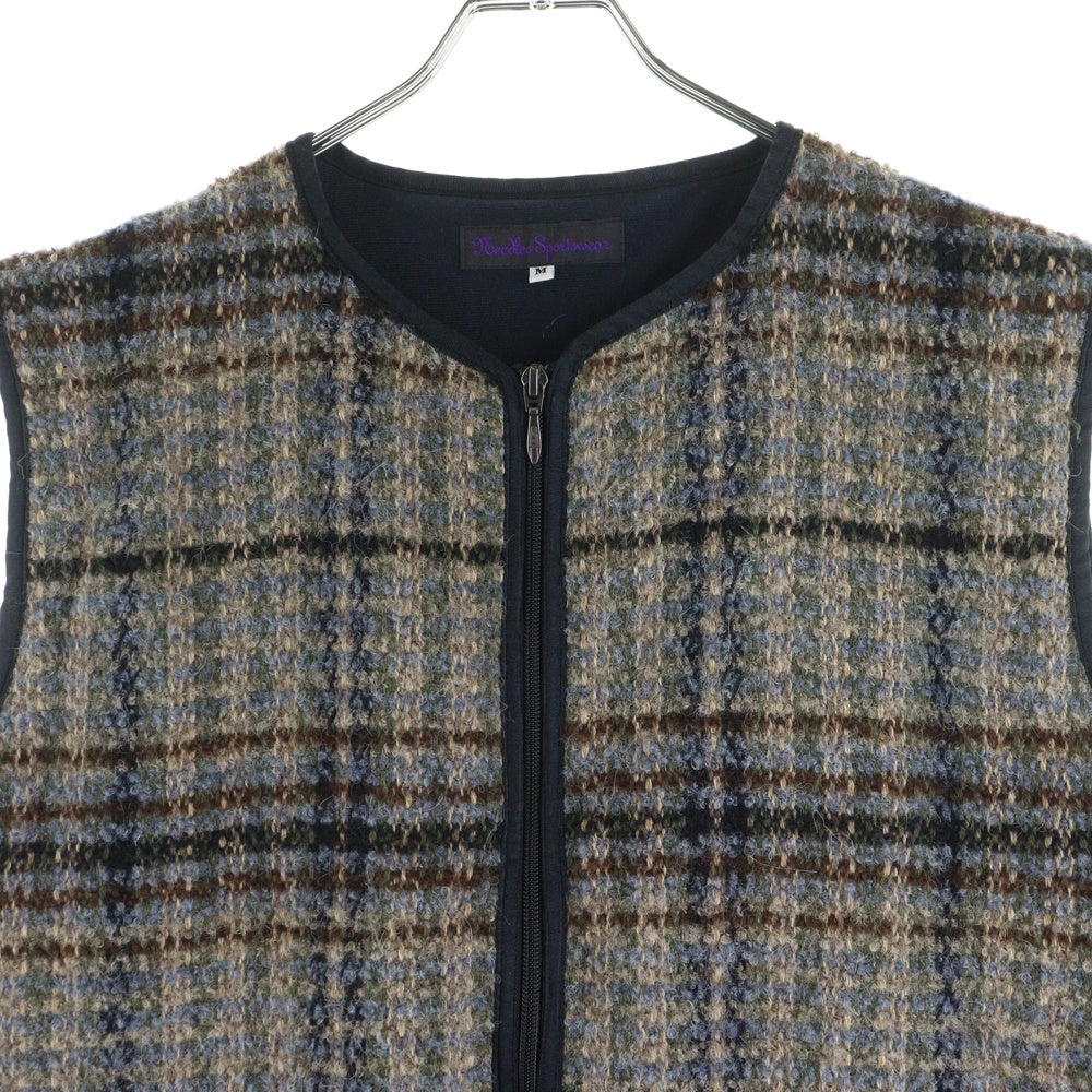 Needles(ニードルス) W.U. Piping Vest ジップアップ ツイード ウールベスト マルチカラー PU326