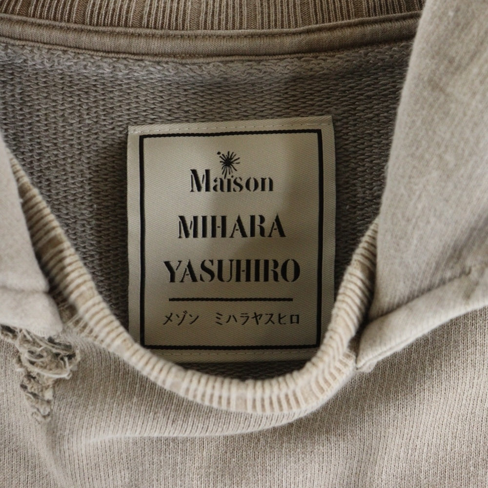 MAISON MIHARAYASUHIRO(メゾンミハラヤスヒロ) VINTAGE-LIKE HOODIE ヴィンテージ加工 アートプリント フーディー プルオーバーパーカー グレー A11HD591