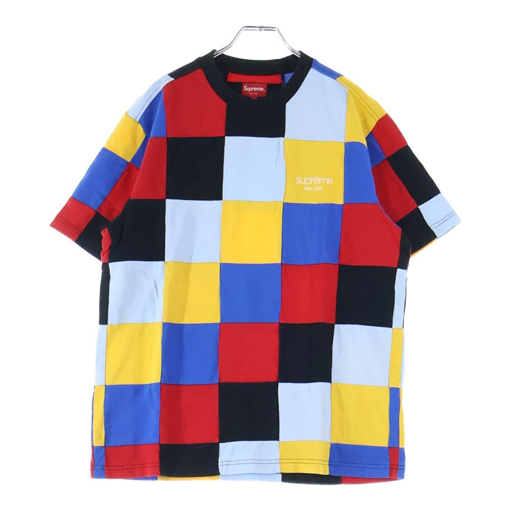 SUPREME(シュプリーム) 18AW Patchwork Pique Tee パッチワーク カラーブロック クルーネック 半袖Tシャツ カットソー マルチカラー