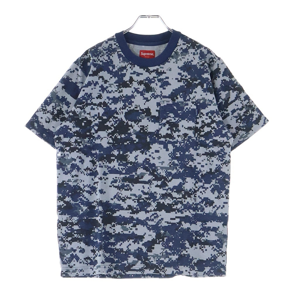 SUPREME(シュプリーム) 17AW Pocket Tee S/S デジタルカモ 1ポケット クルーネック 半袖Tシャツ カットソー ネイビー